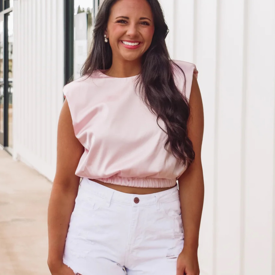 Pink Satin Top